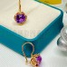 ANTIQUE GOLD EARRINGS WITH AMETHYST
