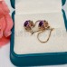 ANTIQUE GOLD EARRINGS WITH AMETHYST