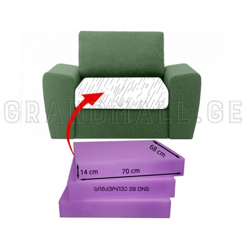 PU FOAM FILLER FOR SOFAS 28 DNS (14CM X 68CM X 70CM)