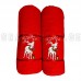 GULCAN COTTON TOWEL SET 2 PCS RED CHRISTMAS DESIGN WITH DEER (SIZE 50X90 | 70X140)